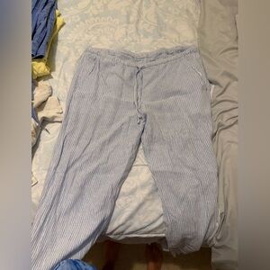 Hollister Blue and White Striped Pants